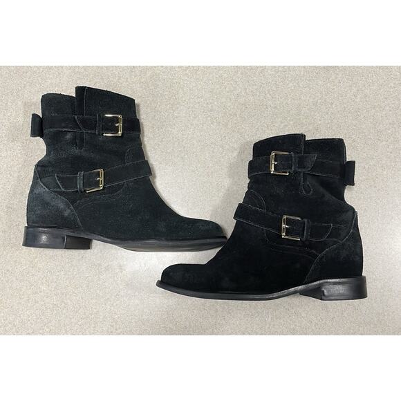 Kate Spade New York Boots Womens 6.5 M Sabina Buckle Ankle Bootie Black Suede - Picture 6 of 13